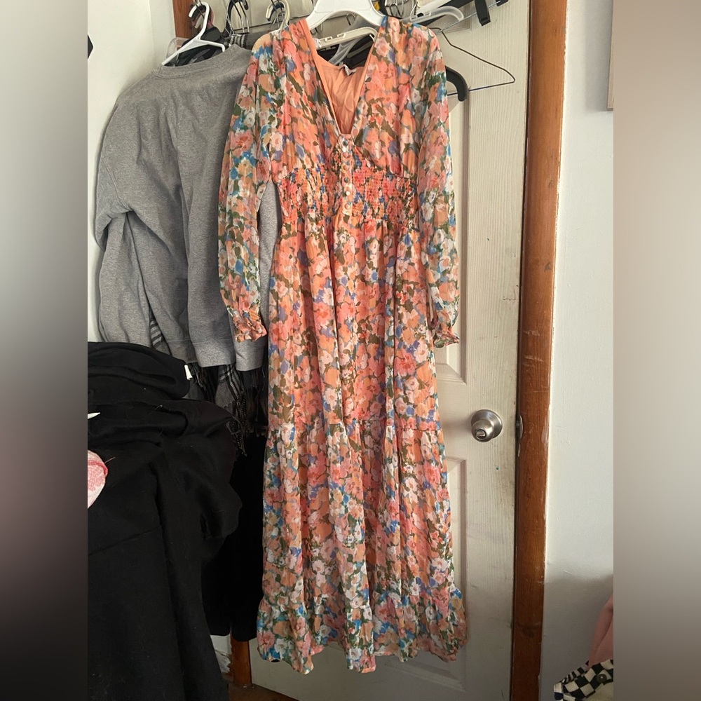 Floral Long Sleeve Maxi Dress